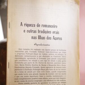 A RIQUEZA DO ROMANCEIRO E OUTRAS TRADIÇOES ORAIS NAS ILHAS DOS AÇORES.  Separata-
