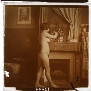 Desnudo artístico estereoscópico en cristal. Fotografía estereoscópica. Jules Richard. The Atrium.[Attributed to]