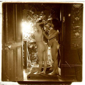 Desnudo artístico estereoscópico en cristal. Fotografía estereoscópica. Jules Richard. The Atrium.