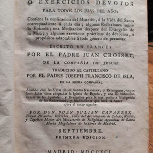 AÑO CHRISTIANO O EXERCICIOS DEVOTOS PARA TODOS LOS DÍAS DEL AÑO. SEPTIEMBRE.