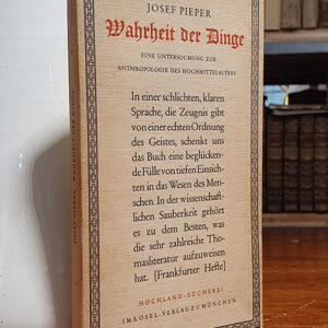 Wahrheit der Dinge: eine Untersuchung zur Anthropologie des Hochmittelalters.