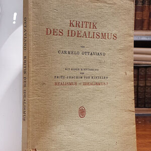 Kritik des Idealismus. Mit einer Einführung von Fritz-Joachim von Rintelen: Realismus - Idealismus?