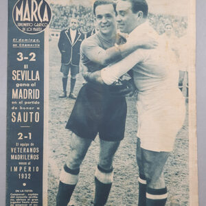 MARCA. SUPLEMENTO GRÁFICO DE LOS MARTES. AÑO III, nº 66. 29 de febrero de 1944. 3-2 el Sevilla gana al Madrid.