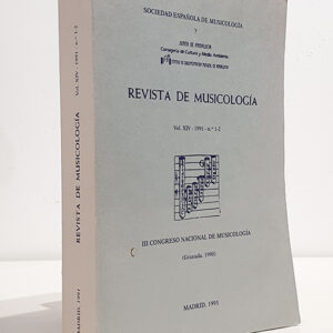 Revista de Musicología Vol. XIV - 1991 - Nº 1-2 - III Congreso Nacional de Musicología ( Granada, 1990) PONENCIAS Y COMUNICACIONES-Antonio GALLEGO: Aspectos sociológicos de la música en la España del siglo XIX-Jacinto TORRES: Fuentes para la historiografía musical española del siglo XIX: más de un centenar y medio de revistas musicales españolas-María Antonia VRGILI BLANQUET: La música en la Guerra de la Independencia. Una nueva fuente documental para su estudio-Antonio ÁLVAREZ CAÑIBANO: Academias, Sociedades musicales y Filarmónicas en la Sevilla del siglo XIX (1500?1875)-Lothar SIEMENS HERNÁNDEZ: Los fondos musicales españoles de los Duques de Montpensier-Dámaso GARCÍA FRAILE: El Maestro Doyague (1755?1842), lazo de unión entre la tradición universitaria salmantina y el Real Conservatorio de Madrid-Maravillas NÚÑEZ ? CORTÉS CONTRERAS y María A. HERRADÓN FIGUEROA: La Real Academia de Bellas Artes de San Fernando y la vida musical española del siglo XIX-Amalia ROALES ? NIETO AZAÑÓN: Francisco Asenjo Barbieri y Granada-Cristina BORDÁS: La colección de instrumentos de Barbieri: una aportación a la historia de la organología en España-Jaume CARBONELL I GUBERNA: Las sociedades corales en Cataluña. Visión historiográfica y estado de la cuestión-María NAGORE FERRER: Orígenes del movimiento coral en Bilbao en el siglo XIX-Manuel BALBOA: Algunas consideraciones musicales sobre el teatro lírico cantado en castellano (1850 ? 1900)-Mark LARRAZ: The Lyric Dramas of Enrique Granados (1867 ? 1916)-Jacinto TORRES: La producción escénica de Isaac Albéniz-Walter Aaron CLARK: Albéniz en Leipzig y Bruselas: nuevas luces sobre una vieja historia-Marta FALCES: Albéniz en Inglaterra, una etapa oscura-Mariano VÁZQUEZ TUR: Piano de salón y piano de concierto en la España del XIX-Ana. M. VEGA - TOSCANO: La obra para piano de Adolfo de Quesada, conde de San Rafael de Luyano-María Concepción ROMERO SÁNCHEZ: Los Lamentos de un preso, de Federico Chueca-Pedro CALAHORRA: Un viaje músico ? ferroviario-Adelaida MUÑOZ y Antonio CABEZA: Algunos aspectos de la vida musical de Palencia en el siglo XIX: las bandas de música-Héctor Luis SUÁREZ PÉREZ: Panorama musical del último cuarto de siglo XIX en una pequeña ciudad del noroeste ibérico-Jorge de PERSIA: Distintas aproximaciones al estudio del hecho musical en España durante el siglo XIX-Miguel MANZANO ALONSO: Música de tradición oral y romanticismo-Emilio REY GARCÍA y VÍCTOR PLIEGO DE ANDRÉS: La recopilación de la música popular española en el siglo XIX: cien cancioneros en cien años-María Luisa MONTERO MUÑOZ: Dos visiones contrapuestas de la vida musical española del siglo XIX: Los libros de viaje de Richard Ford y Hans Christian Andersen-Enrique C. ABLANEDO C.: La música y la danza en el libro Viaje por España, de Gustave Doré y del Barón Charles Davillier-Teresa CASCUDO: España en la ?mélodie?; ?Guitare?-Reynaldo FERNÁNDEZ MANZANO: El orientalismo en la música europea-María Trinidad IBARZ FERRÉ: Bécquer y la música: La música poética o la poesía musical-Josep M. GREGORI: El barón Melcior de Ferrer i de Manresa (1821? 1884), un compositor catalán del Romanticismo-Jacinto TORRES: El diario de memorias inédito de Tomás Bretón-Lothar SIEMENS HERNÁNDEZ: El compositor Bernardino Valle (1849 ? 1928): su obra y sus aportaciones musicales al IV Centenario del Descubrimiento de América-Álvaro ZALDÍVAR GRACIA: El conceptote música en la España del siglo XIX: la silenciada influencia de la estética balmesiana-Ismael FERNÁNDEZ DE LA CUESTA: La restauración del canto gregoriano en la España del siglo XIX-Rosario ÁLVAREZ: Prospección en los archivos religiosos tinerfeños del siglo XIX-Matilde OLARTE: Evolución de la forma ?Lamentación? en la música española del siglo XIX-María del Pilar ALEN: Datos para una historia social de la música: la Guerra de la Independencia y su incidencia en la capilla de música de la Catedral de Santiago-José MARTÍN GONZÁLEZ: Oposiciones al magisterio de capilla de la Catedral de Valladolid durante el siglo XIX-María Pilar BARRIOS MANZANO: La música en la Catedral de Coria (Cáceres), durante el magisterio de capilla de Francisco Bernal (1814 ? 1823)-José Ignacio PALACIOS SANZ: Aproximación histórica a la capilla de música en la Catedral de Burgo de Osma durante el siglo XIX: de Bernardo Pérez al ?Motu Propio?-Germán TEJERIZO ROBLES: La música en la Capilla Real de Granada desde 1800-Fernando J. CABAÑAS ALAMÁN: La estancia en Cuenca del organista Manuel María Caballero (1855 ? 1860)-Juan ? Cruz LABEAGA MENDIOLA: Buenaventura Iñiguez, organista de la Catedral de Sevilla, y su ciudad natal, Sangüesa (Navarra)