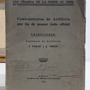 Conocimientos de Artillería que ha de poseer todo oficial.